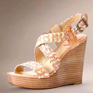Frye Corrina Whipstitch Wedge Sandals